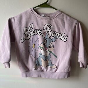 Zara Kids Disney Bambi TUMPER Movie Baby BUNNY toddler sweater Sz 4/5Y